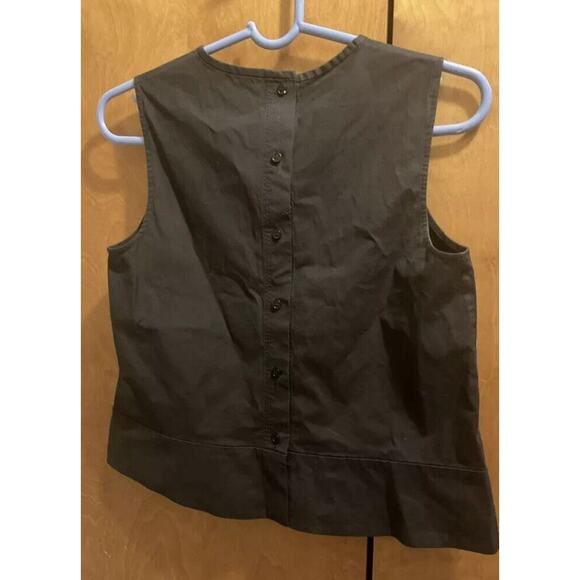 Theory Womens Size Small Cotton Black Sleeveless Shell Style Dayne Back Buttons - Picture 7 of 7